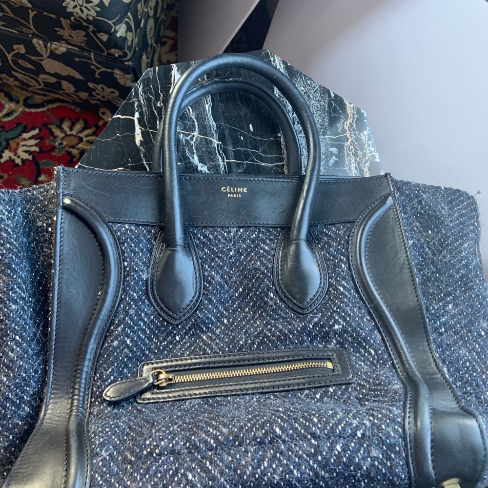 Celine leather/tweed‎ mini luggage tote - Picture 5 of 6